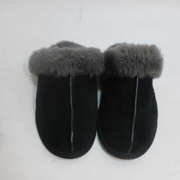 Womens Ugg Scuffette ll Black Gray Sheepskin Lined Slipper Mules 8 - Picture 3 of 7